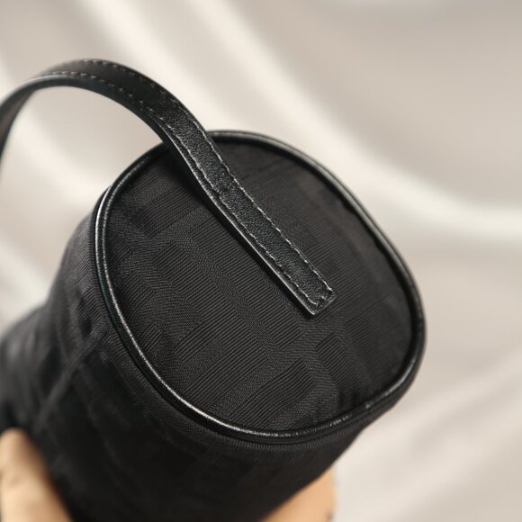 Rare FENDI Zucca FF Barrel Pochette Black - Picture 7 of 10